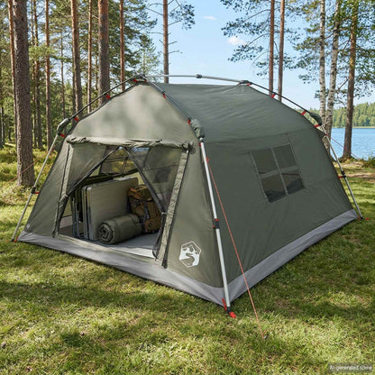 vidaXL Instant Tent Water-resistant 4-Person Army Green