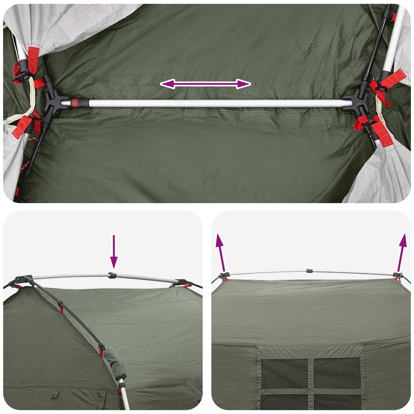 vidaXL Instant Tent Water-resistant 4-Person Army Green
