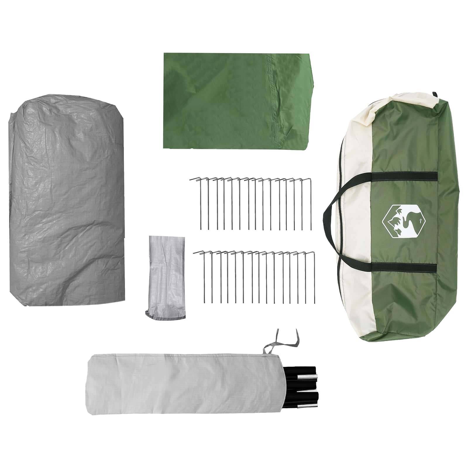 vidaXL Instant Tent with Rainfly Water-Resistant 3-Person Green