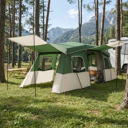 vidaXL Instant Tent with Rainfly Water-Resistant 3-Person Green