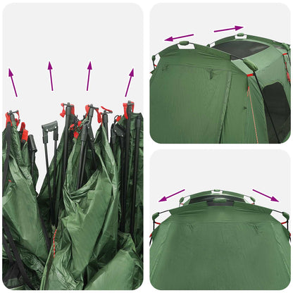vidaXL Instant Tent with Rainfly Water-Resistant 3-Person Green