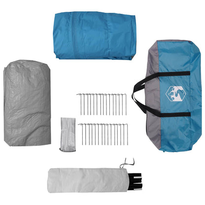 vidaXL Instant Tent with Rainfly Water-Resistant 3-Person Blue