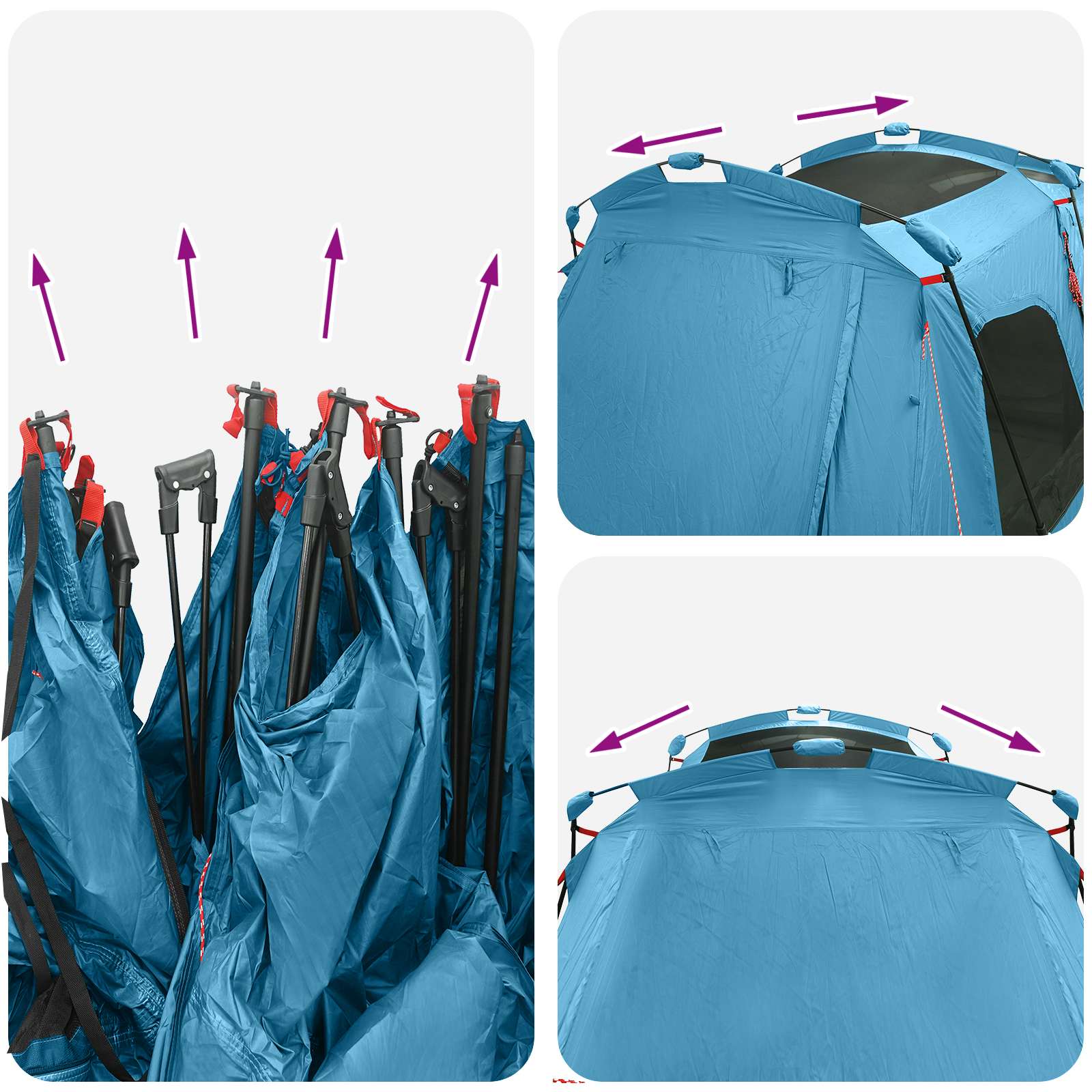 vidaXL Instant Tent with Rainfly Water-Resistant 3-Person Blue