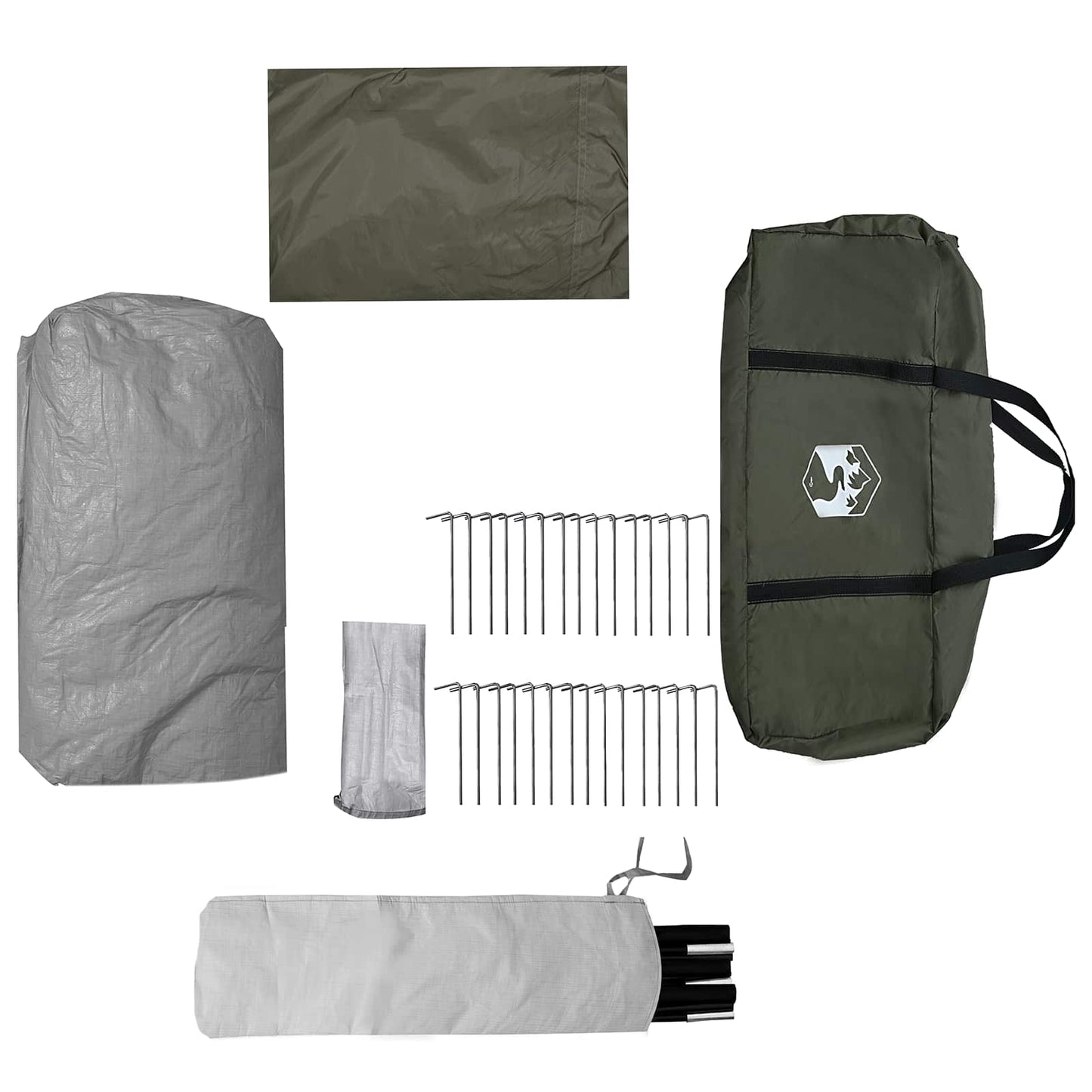 vidaXL Instant Tent with Rainfly Water-Resistant 3-Person Army Green
