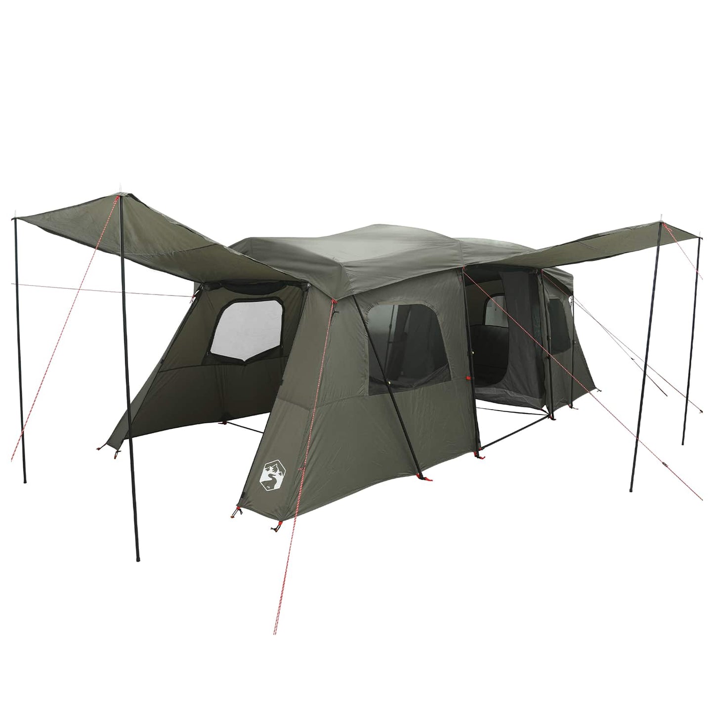 vidaXL Instant Tent with Rainfly Water-Resistant 3-Person Army Green