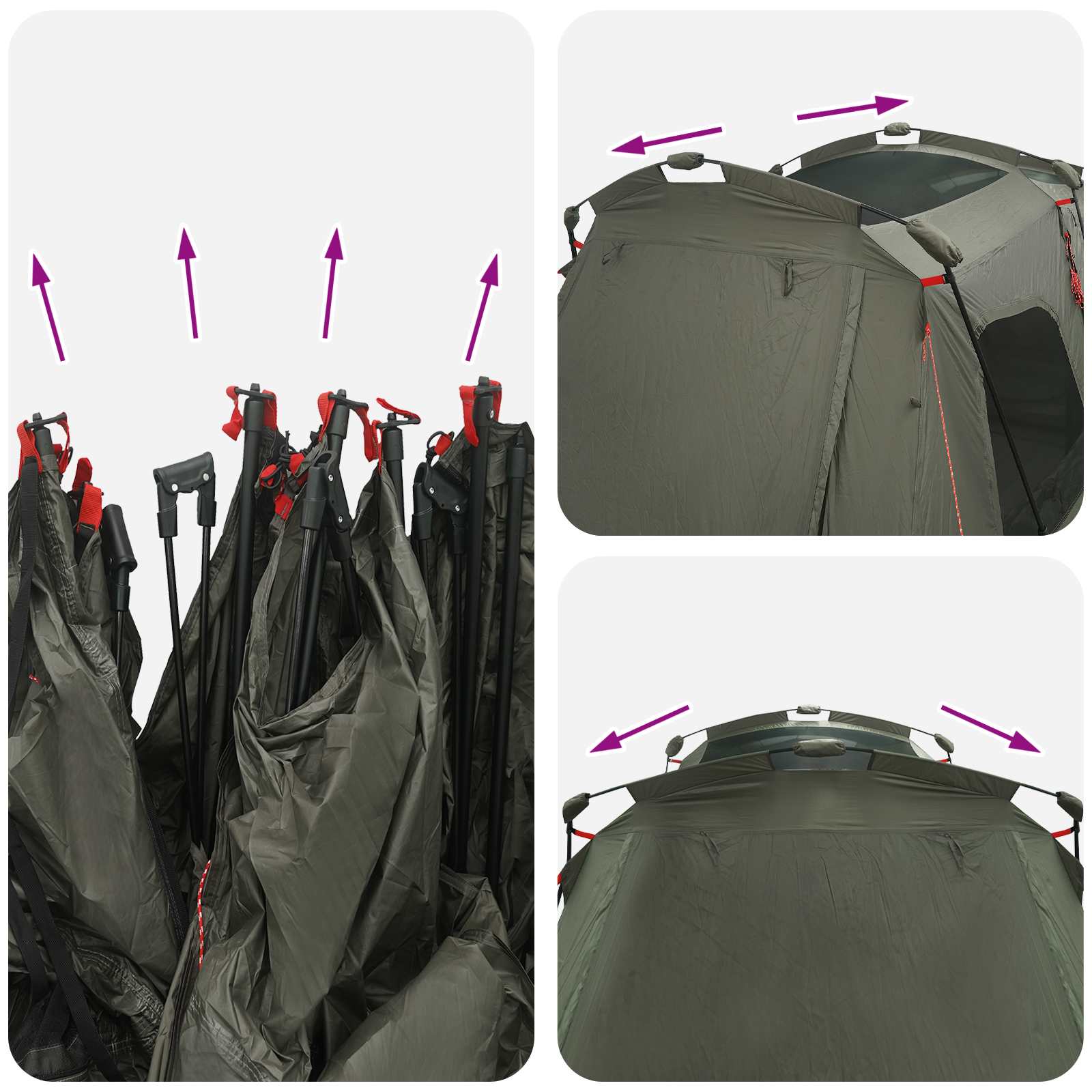 vidaXL Instant Tent with Rainfly Water-Resistant 3-Person Army Green