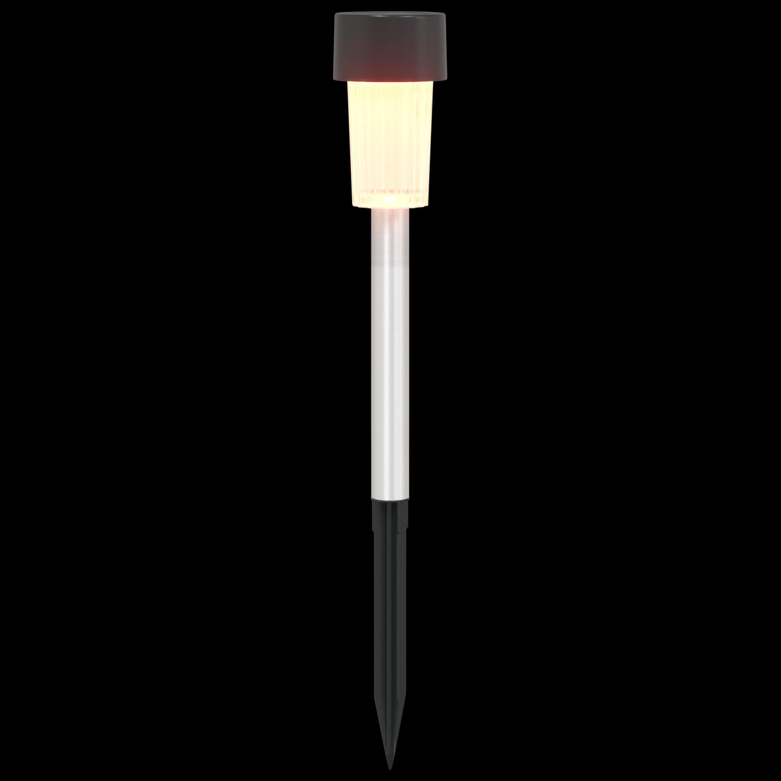 vidaXL Outdoor Solar Lights with Ground Spike 6 pcs Warm White 29.5 cm - Black