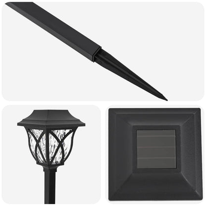 vidaXL Outdoor Solar Lights with Ground Spike 12 pcs Warm White 42 cm - Black