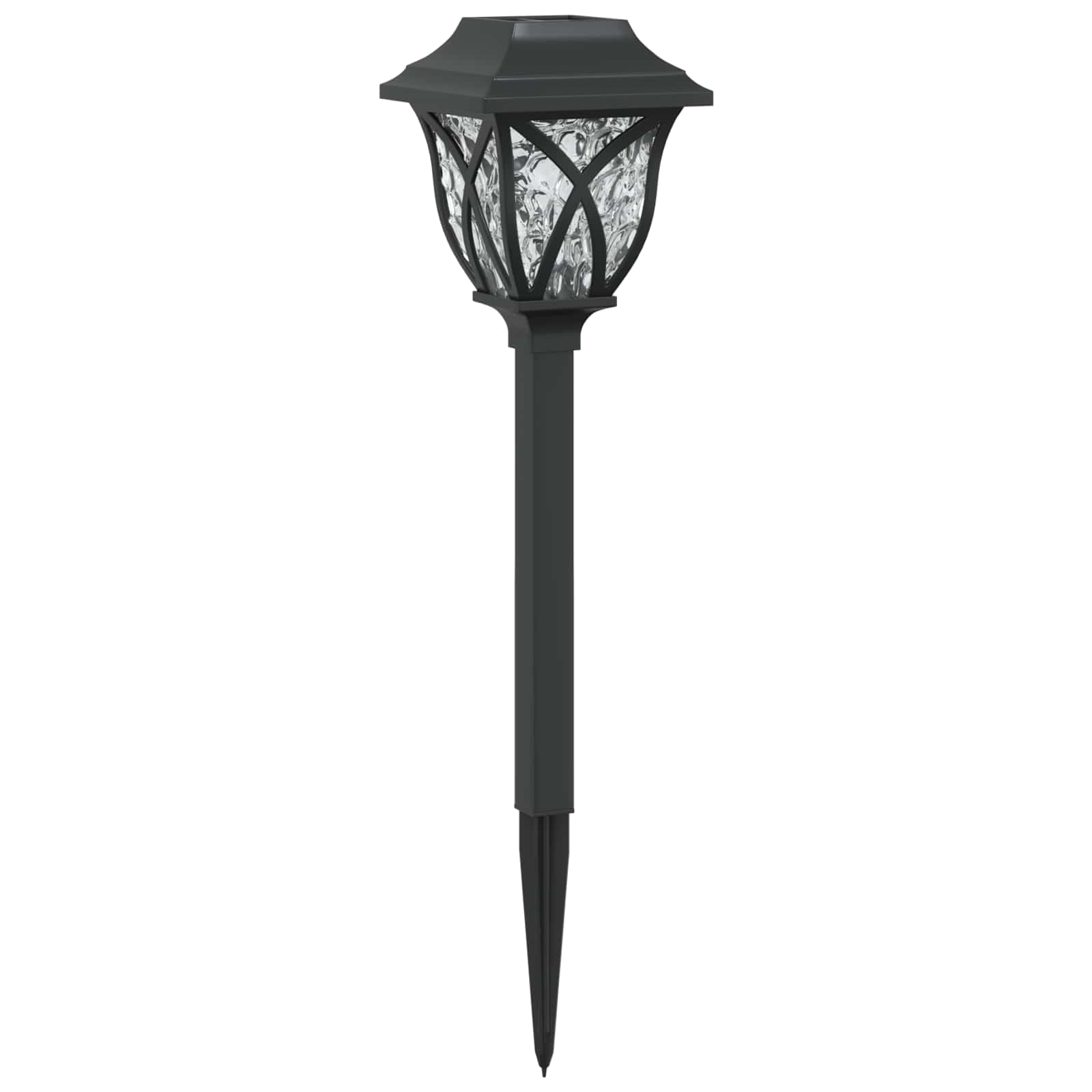 vidaXL Outdoor Solar Lights with Ground Spike 24 pcs Warm White 42 cm - Black