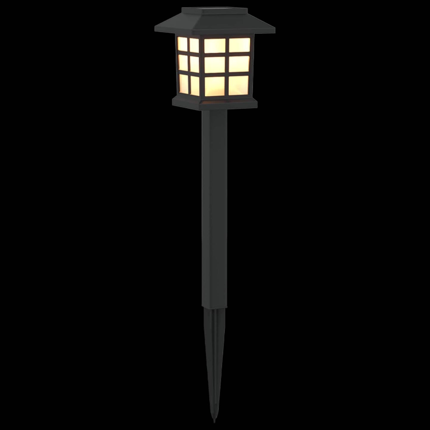 vidaXL Outdoor Solar Lights with Ground Spike 6 pcs Warm White 38.5 cm - Black