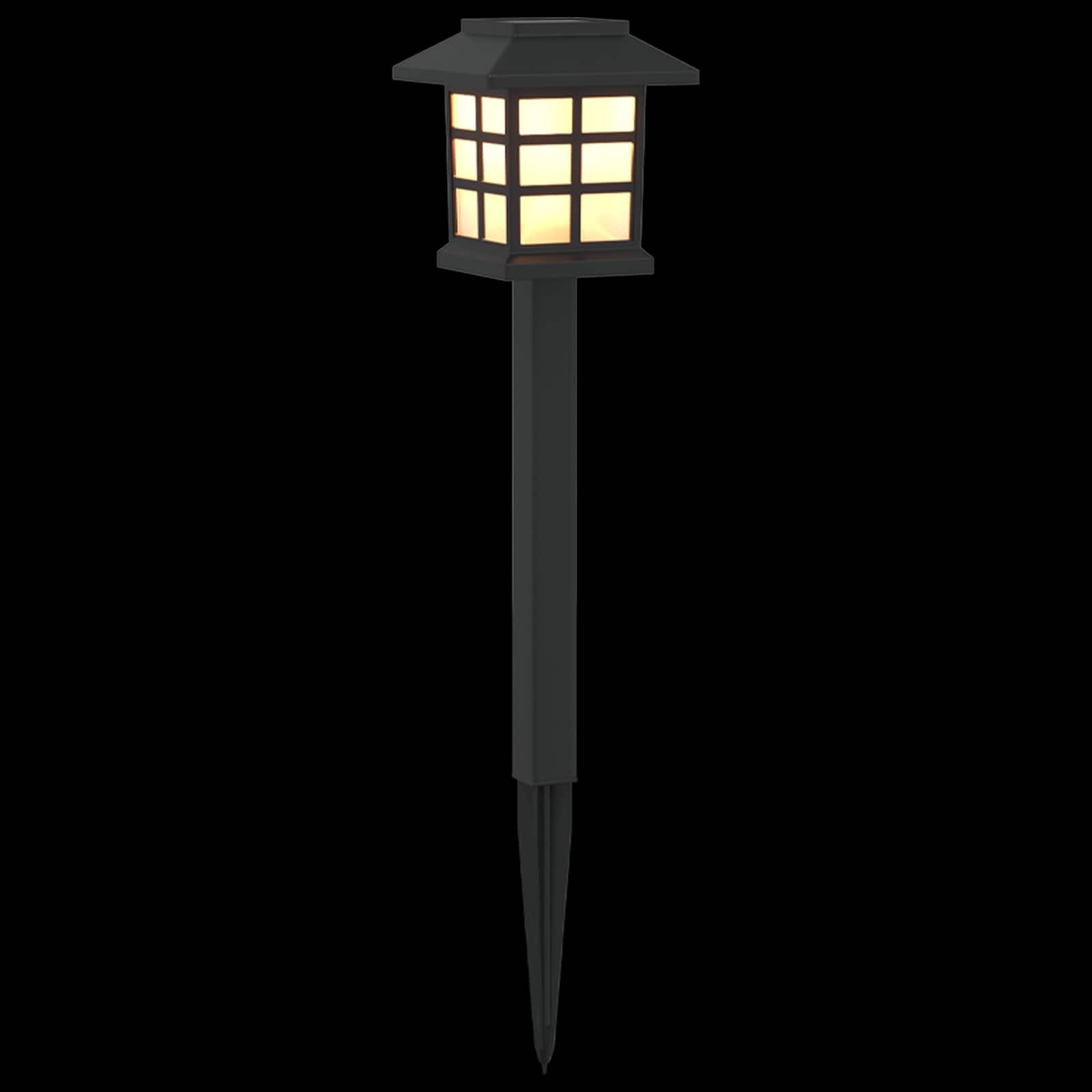 vidaXL Outdoor Solar Lights with Ground Spike 6 pcs Warm White 38.5 cm - Black