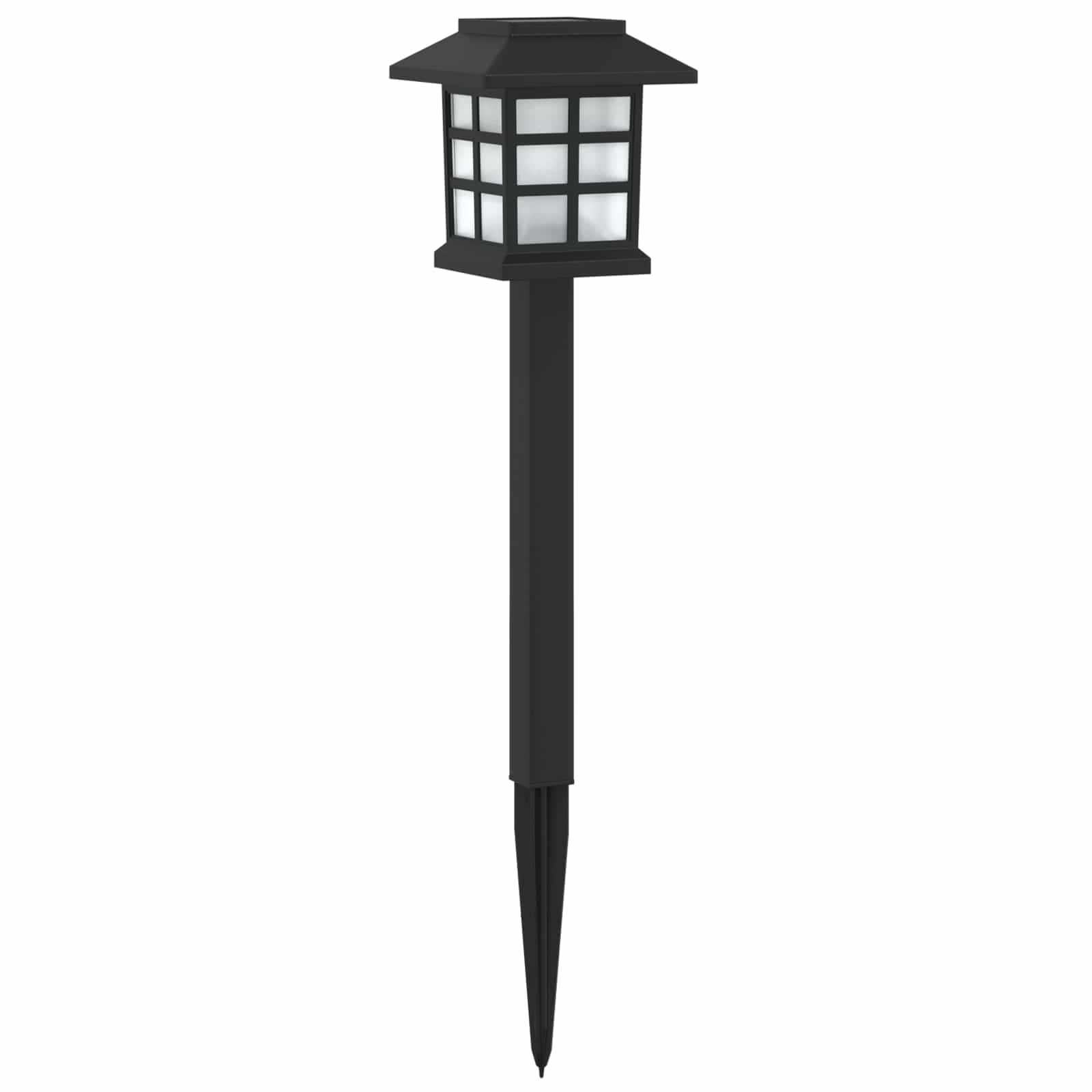 vidaXL Outdoor Solar Lights with Ground Spike 24 pcs Warm White PP - Black - 38.5 cm