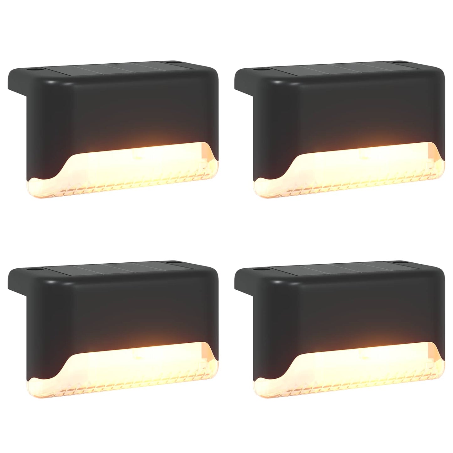 vidaXL Outdoor Solar Lights with Ground Spike 4 pcs Warm White 4.5 cm - Black
