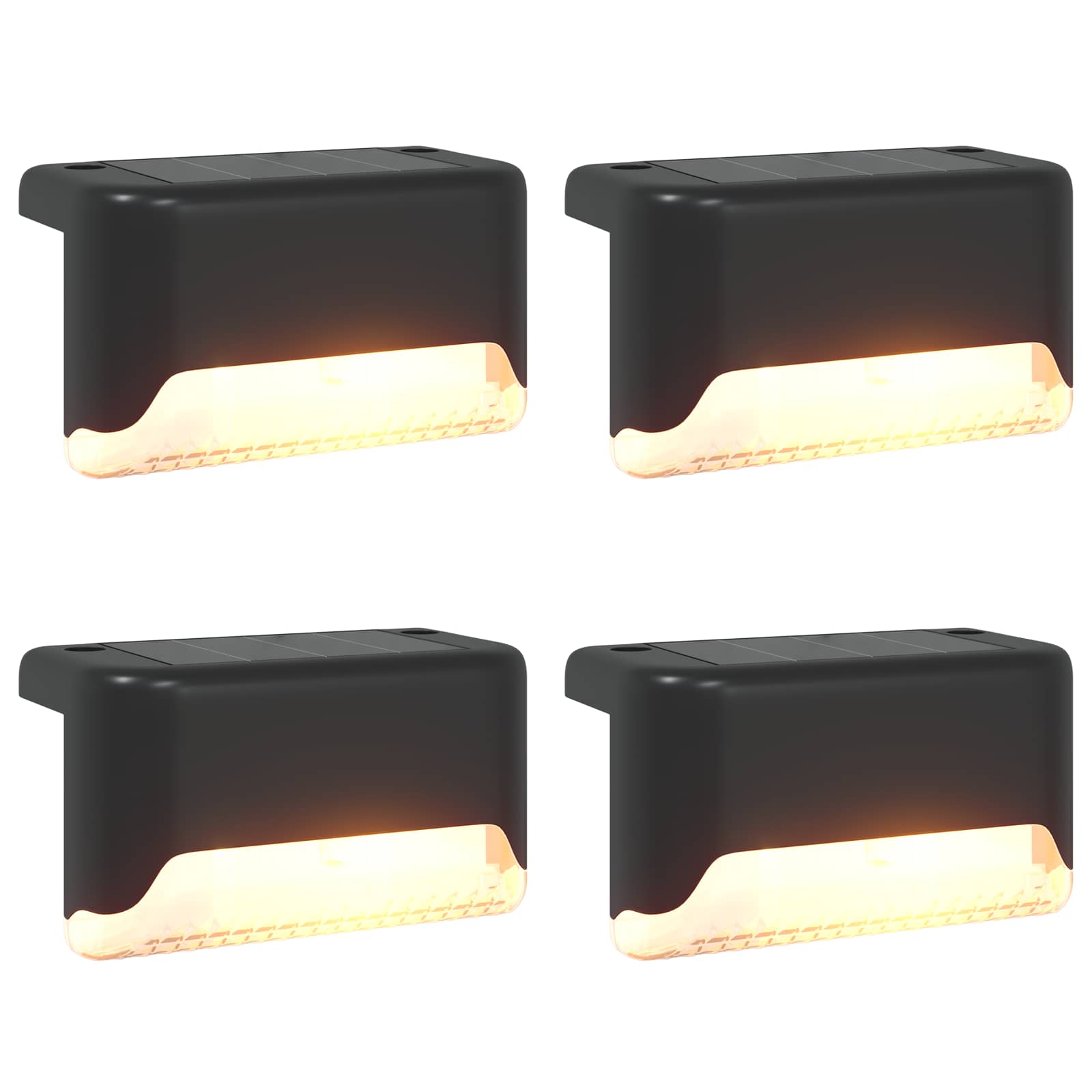 vidaXL Outdoor Solar Lights with Ground Spike 4 pcs Warm White 4.5 cm - Black