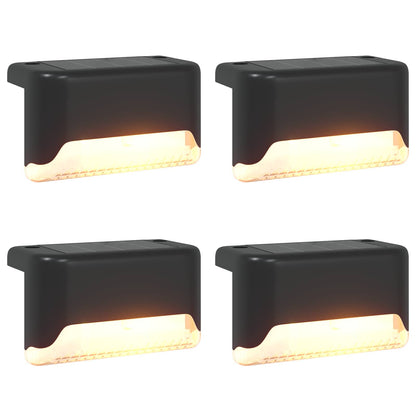 vidaXL Outdoor Solar Lights with Ground Spike 4 pcs Warm White 4.5 cm - Black