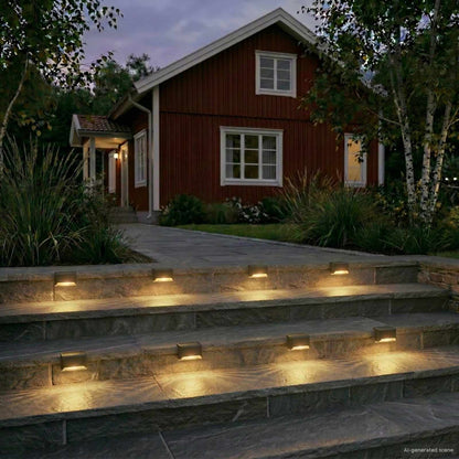 vidaXL Outdoor Solar Lights with Ground Spike 8 pcs Warm White 4.5 cm - Black
