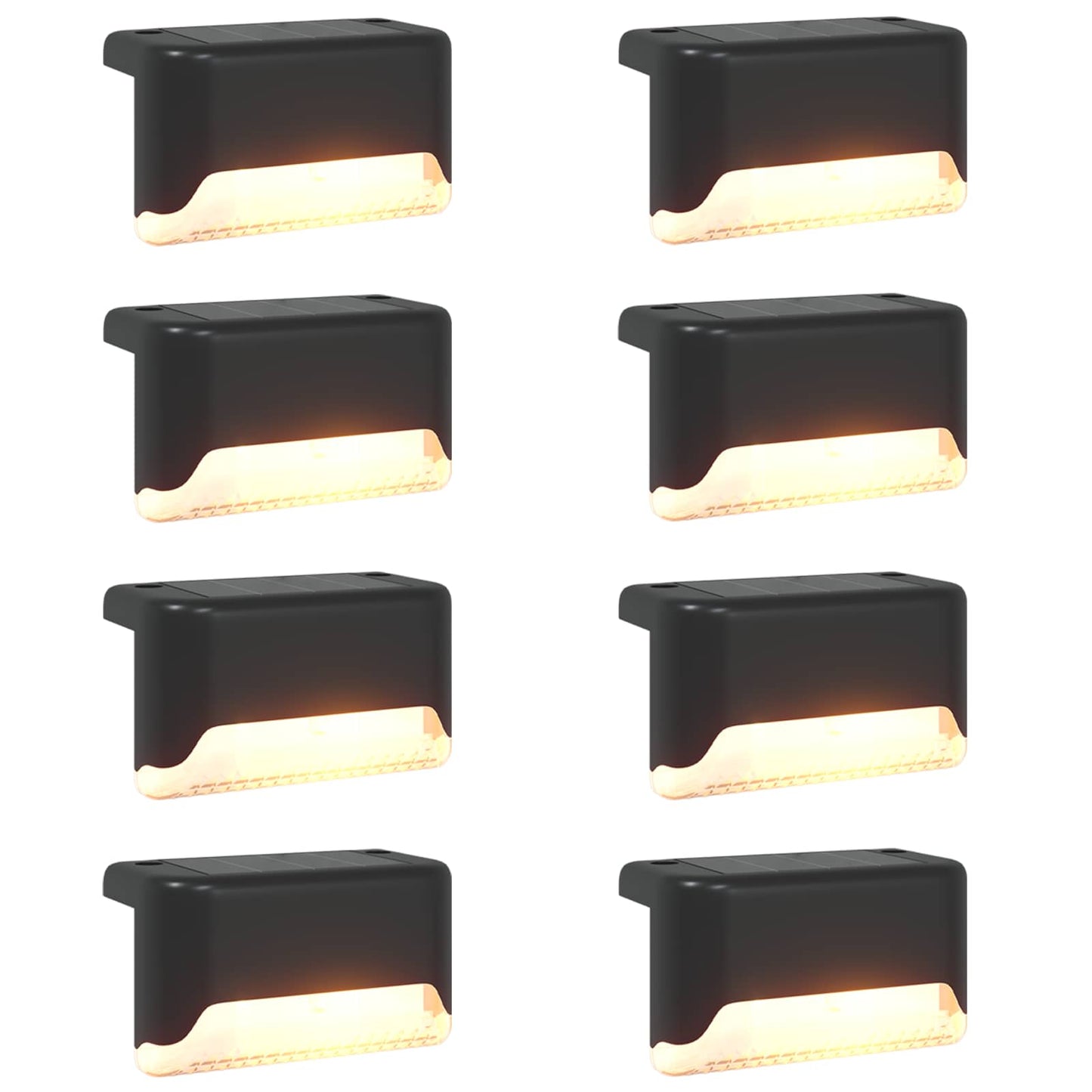 vidaXL Outdoor Solar Lights with Ground Spike 8 pcs Warm White 4.5 cm - Black