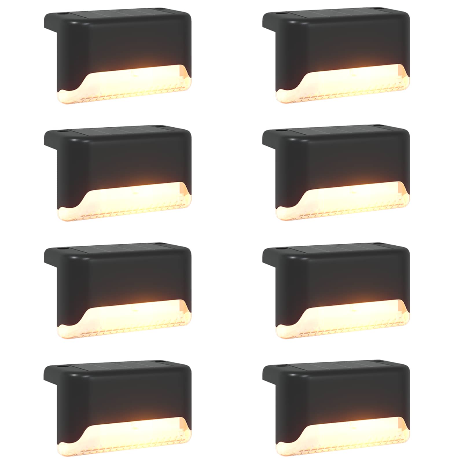 vidaXL Outdoor Solar Lights with Ground Spike 8 pcs Warm White 4.5 cm - Black