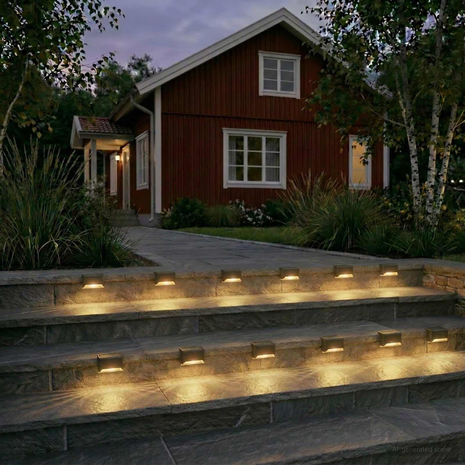 vidaXL Outdoor Solar Lights with Ground Spike 12 pcs Warm White 4.5 cm - Black