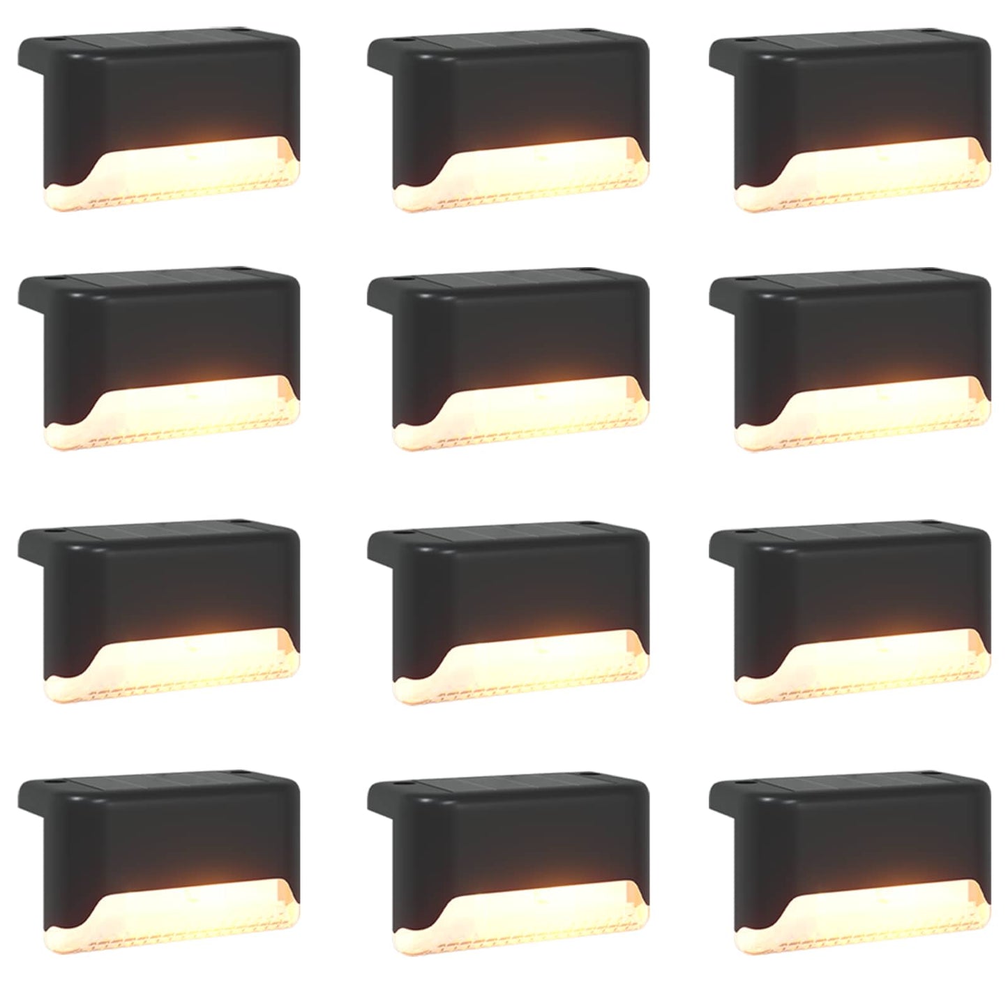 vidaXL Outdoor Solar Lights with Ground Spike 12 pcs Warm White 4.5 cm - Black