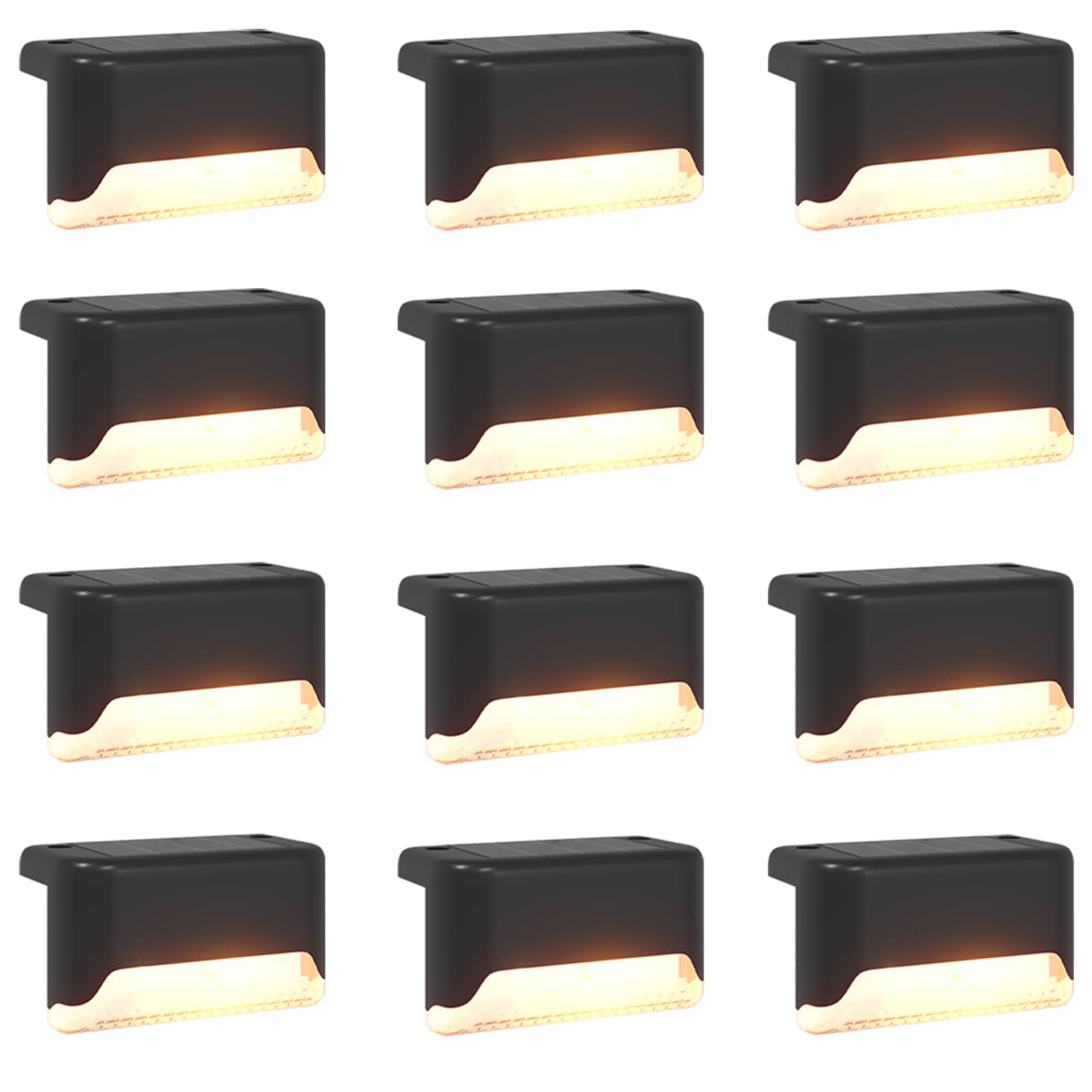 vidaXL Outdoor Solar Lights with Ground Spike 12 pcs Warm White 4.5 cm - Black