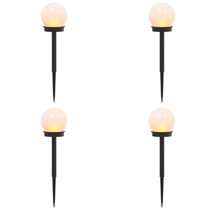 vidaXL Outdoor Solar Lights with Ground Spike 4 pcs Warm White 38.5 cm - Black