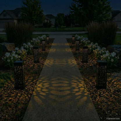 vidaXL Outdoor Solar Lights with Ground Spike 8 pcs Warm White 29 cm - Black