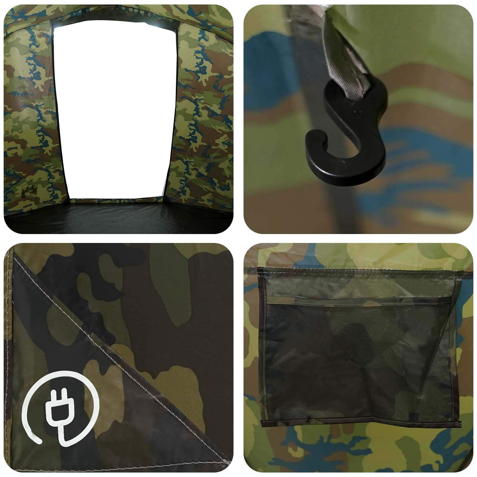 vidaXL Fishing Tent Quick Release -Person 5-Person Light Camouflage - Multicolour