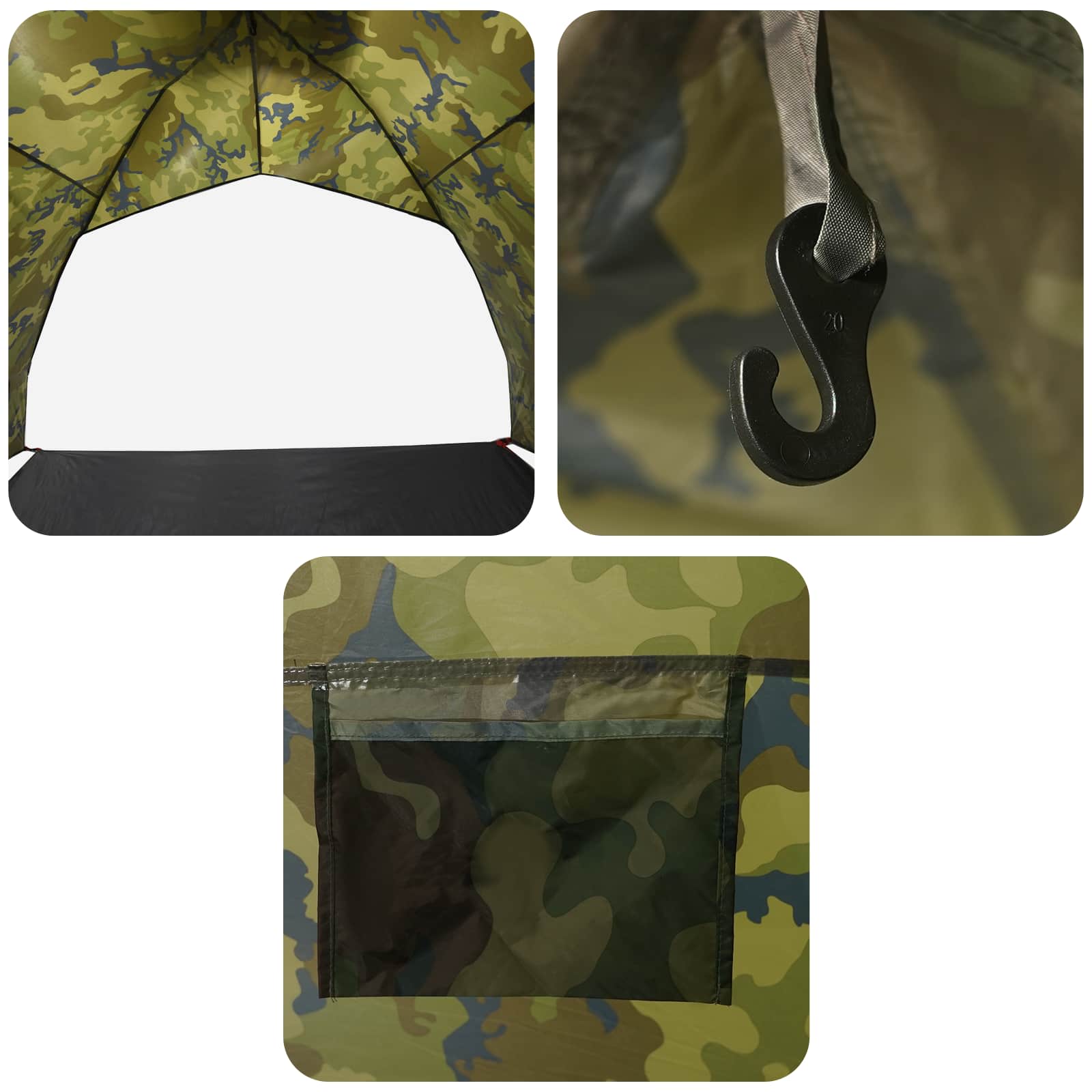 vidaXL Fishing Tent Quick Release 4-Person Light Camouflage - Multicolour