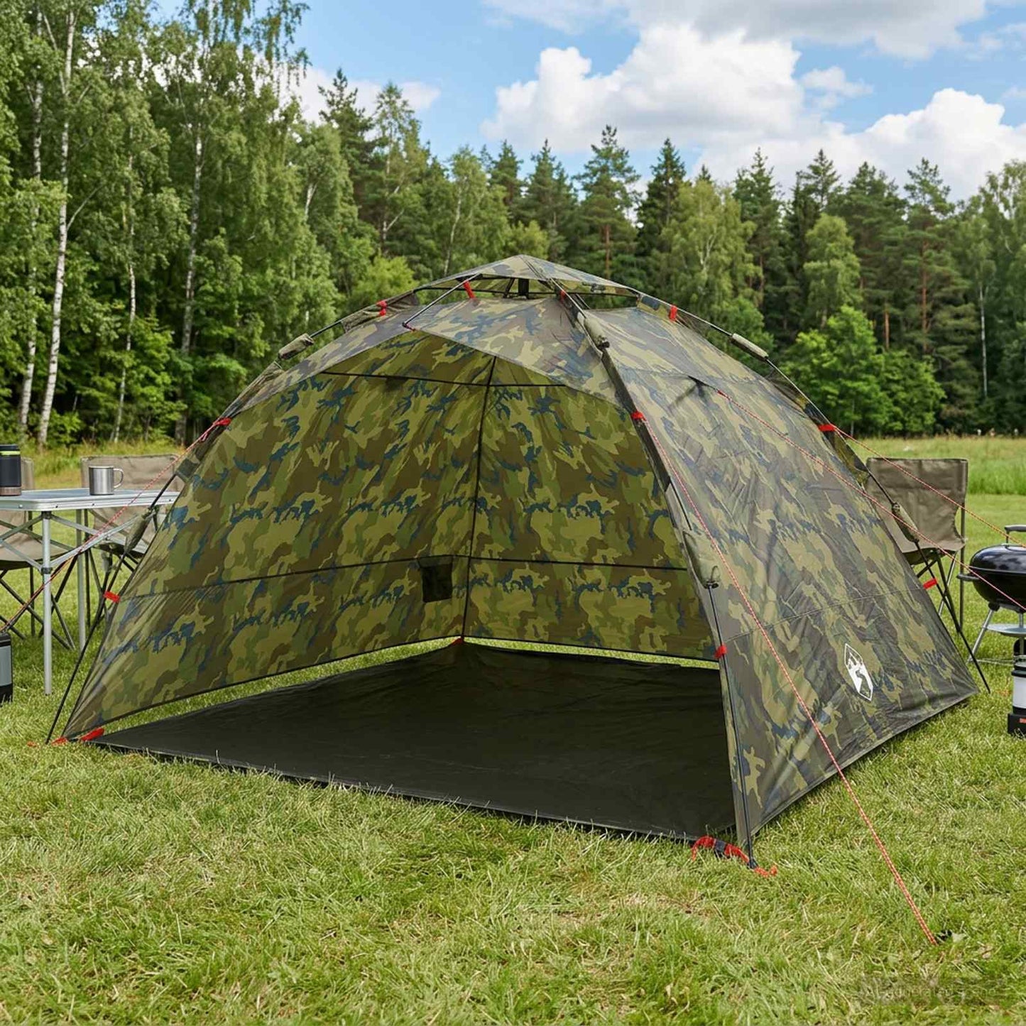 vidaXL Fishing Tent Quick Release 4-Person Light Camouflage - Multicolour