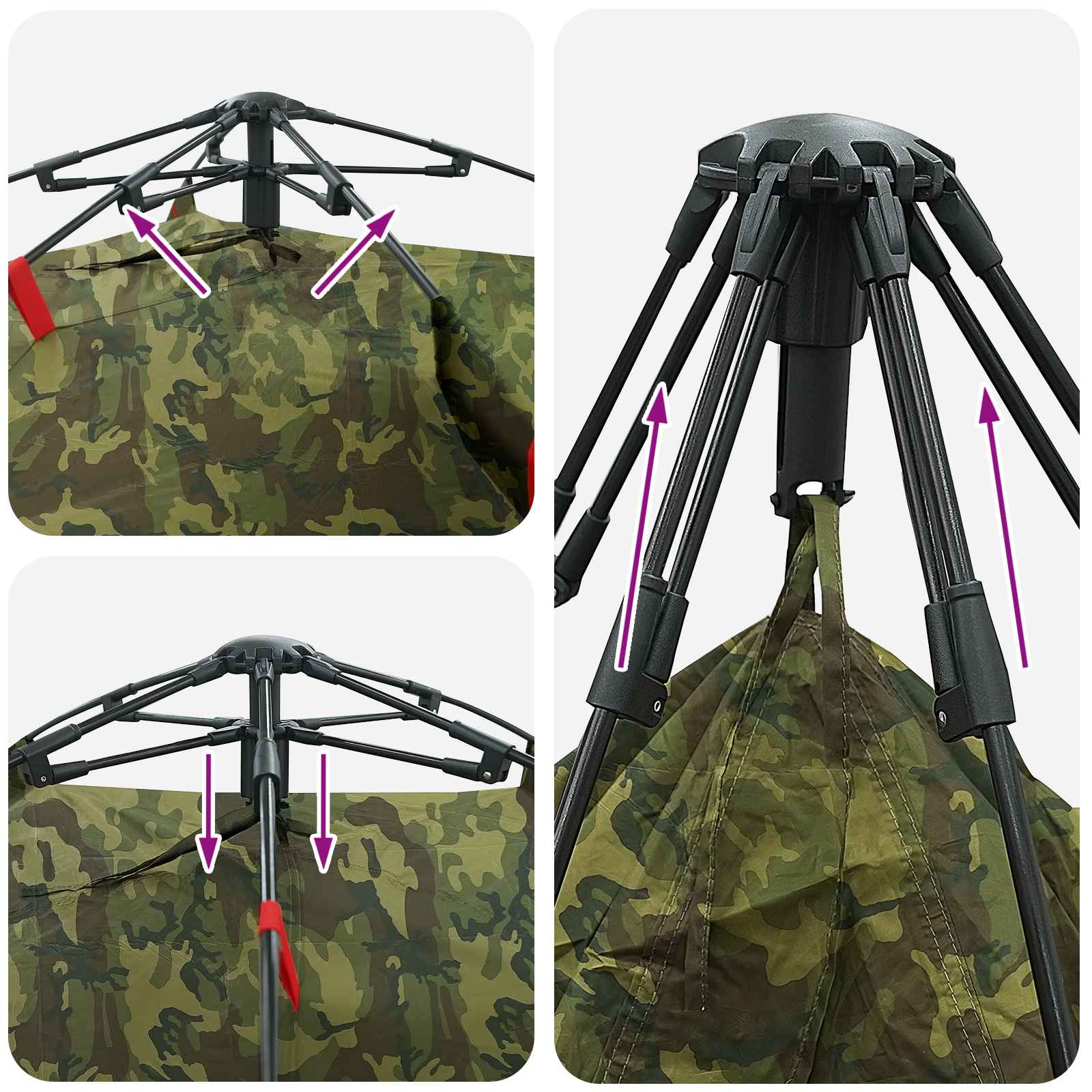 vidaXL Fishing Tent Quick Release 4-Person Light Camouflage - Multicolour