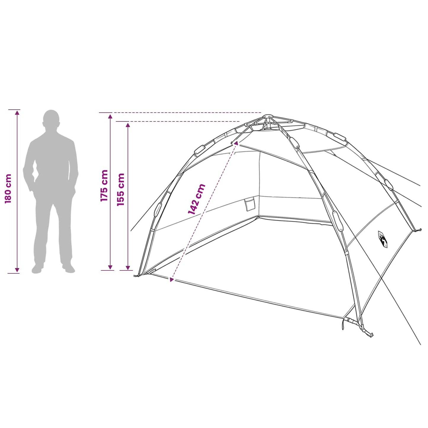 vidaXL Fishing Tent Quick Release 4-Person Light Camouflage - Multicolour
