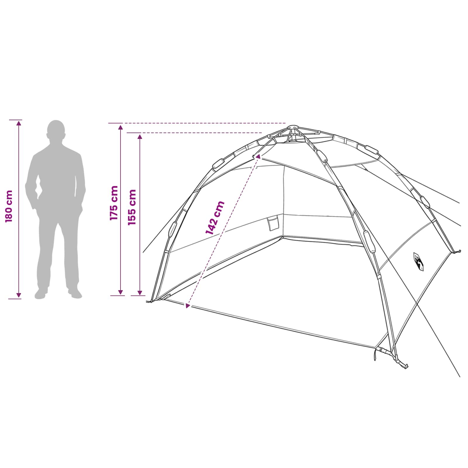 vidaXL Fishing Tent Quick Release 4-Person Light Camouflage - Multicolour