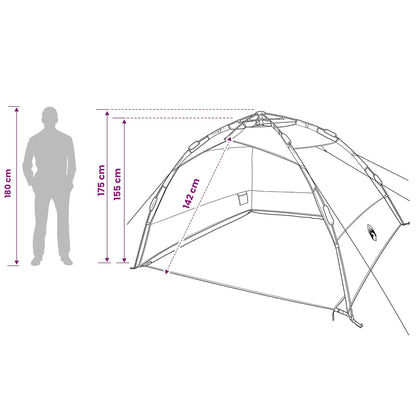 vidaXL Fishing Tent Quick Release 4-Person Light Camouflage - Multicolour