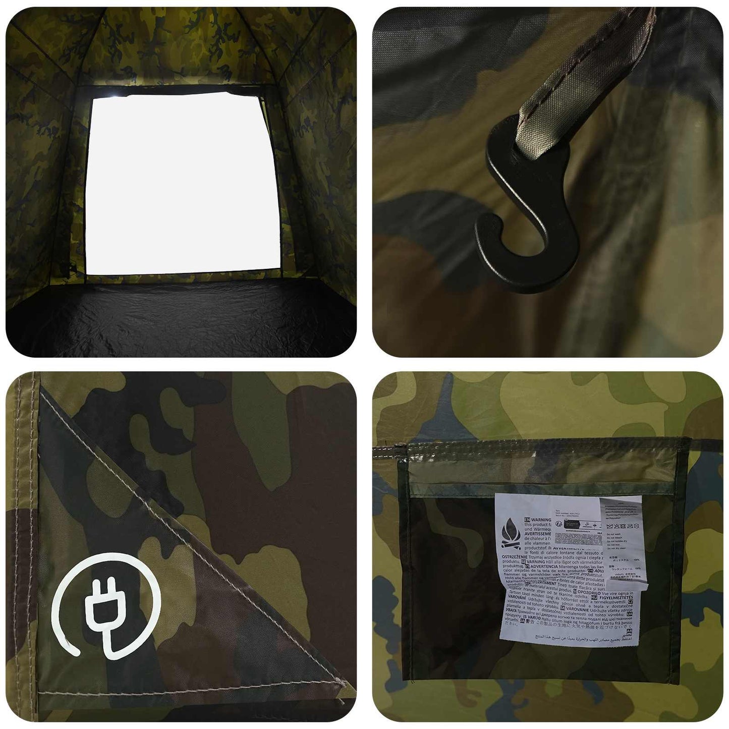 vidaXL Fishing Tent Quick Release 4-Person Light Camouflage - Multicolour - 42204