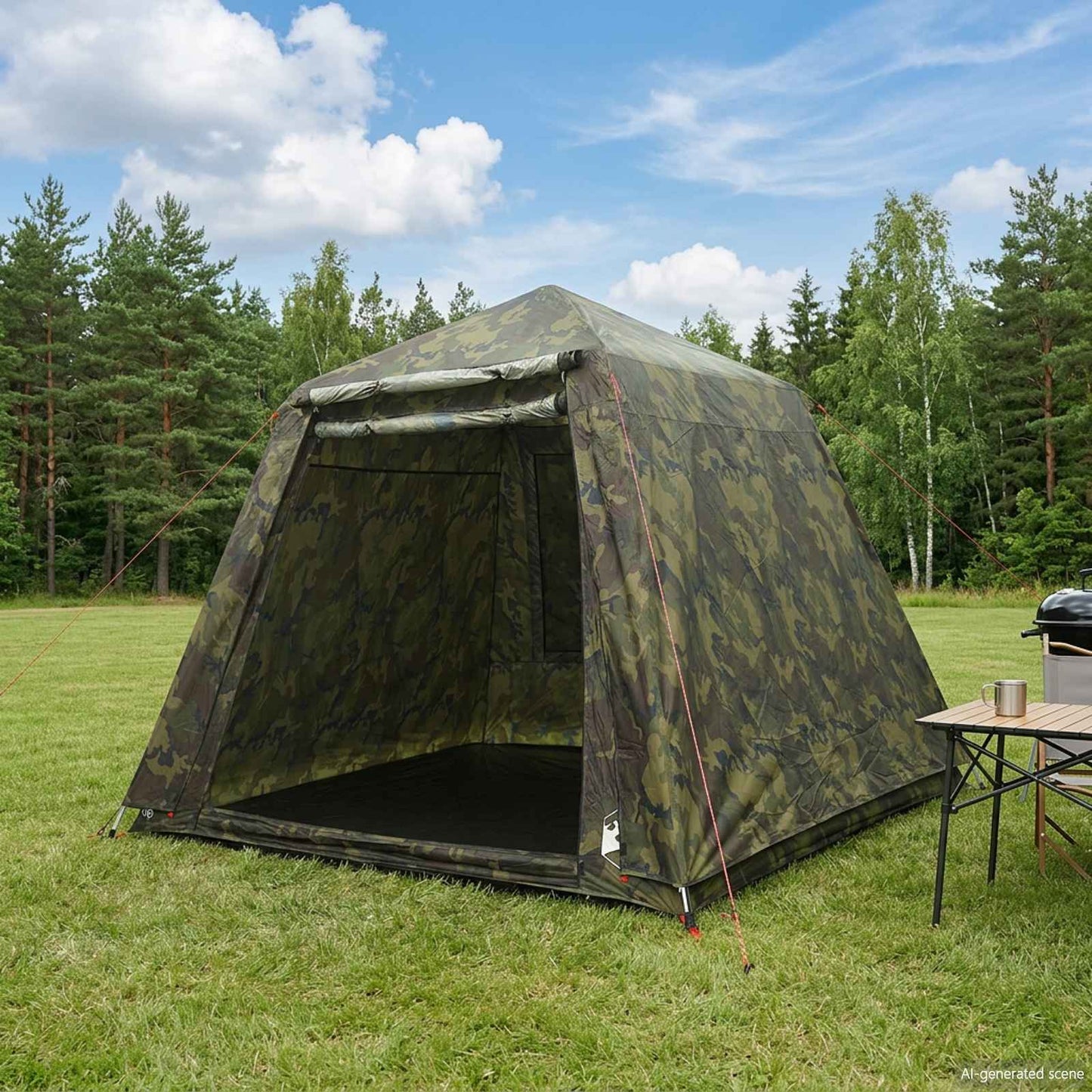 vidaXL Fishing Tent Quick Release 4-Person Light Camouflage - Multicolour - 42204