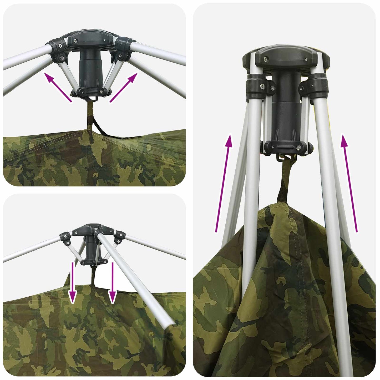 vidaXL Fishing Tent Quick Release 4-Person Light Camouflage - Multicolour - 42204