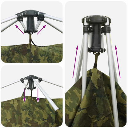 vidaXL Fishing Tent Quick Release 4-Person Light Camouflage - Multicolour - 42204