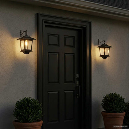 vidaXL Wall Mount Lamp with LED Bulb 2 pcs Black 19 x 14 x 25 cm