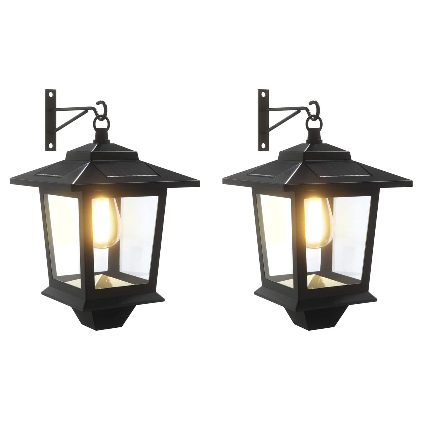 vidaXL Wall Mount Lamp with LED Bulb 2 pcs Black 19 x 14 x 25 cm