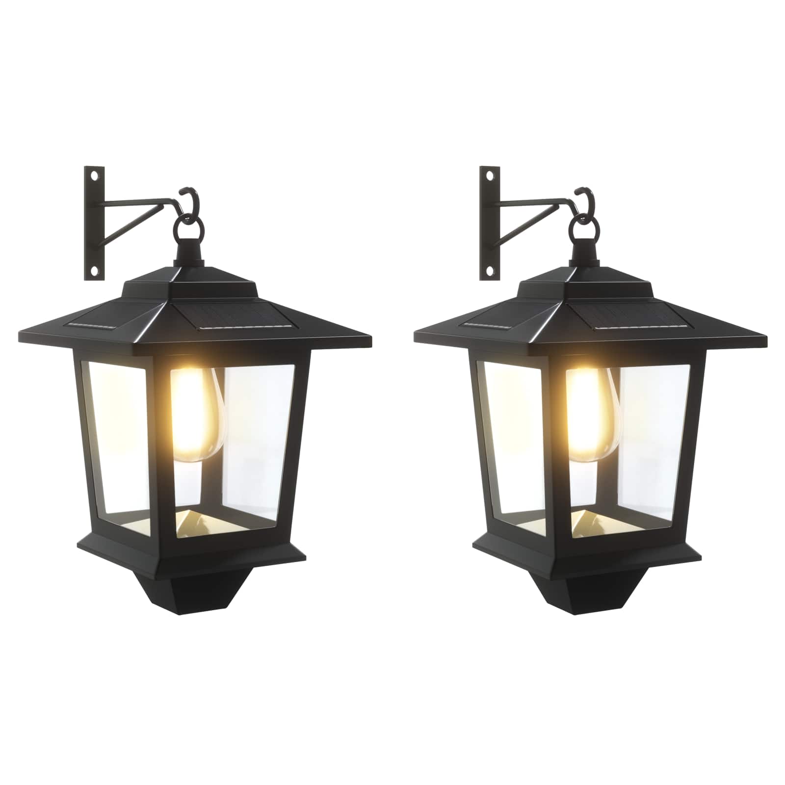 vidaXL Wall Mount Lamp with LED Bulb 2 pcs Black 19 x 14 x 25 cm