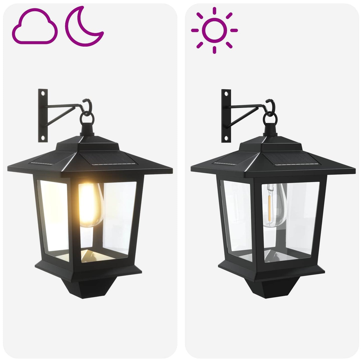 vidaXL Wall Mount Lamp with LED Bulb 2 pcs Black 19 x 14 x 25 cm