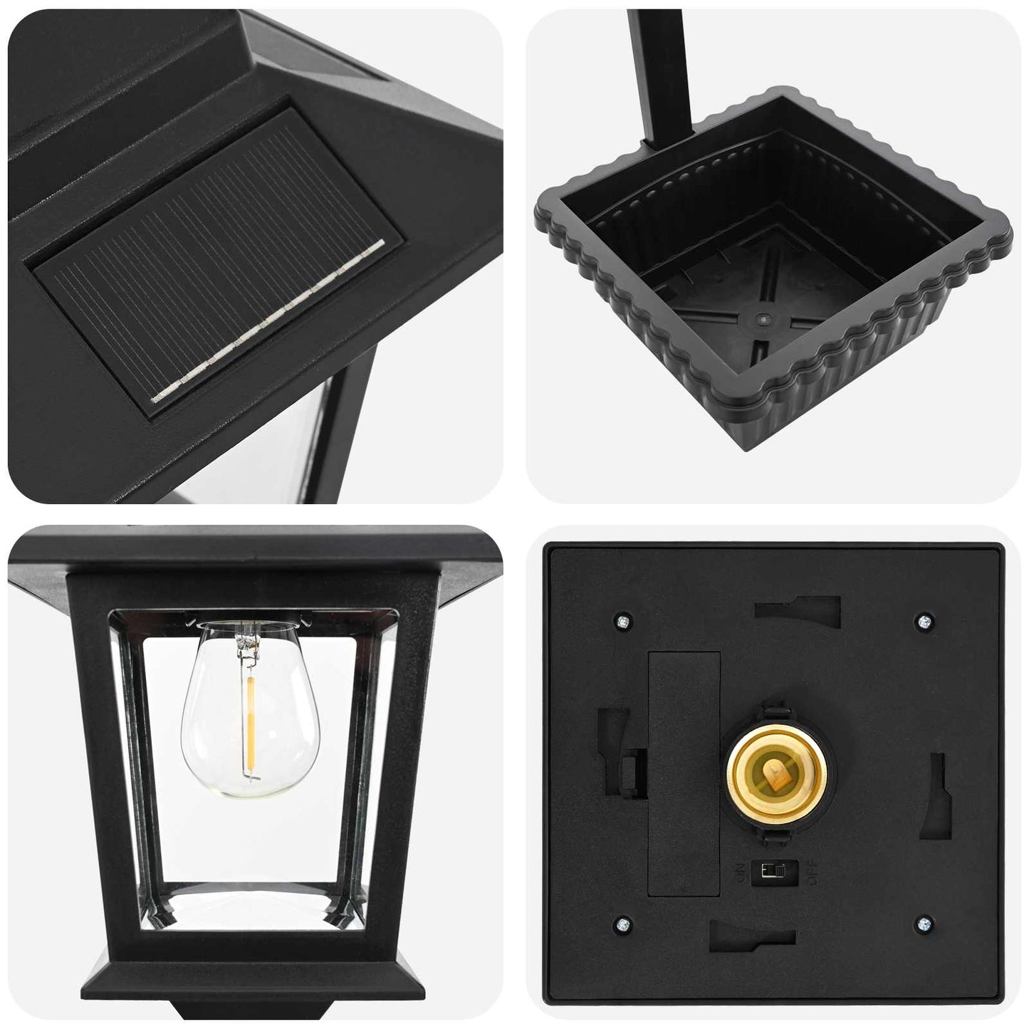 vidaXL Bollard Light with Planter Black 29 x 28 x 74 cm ABS and PP