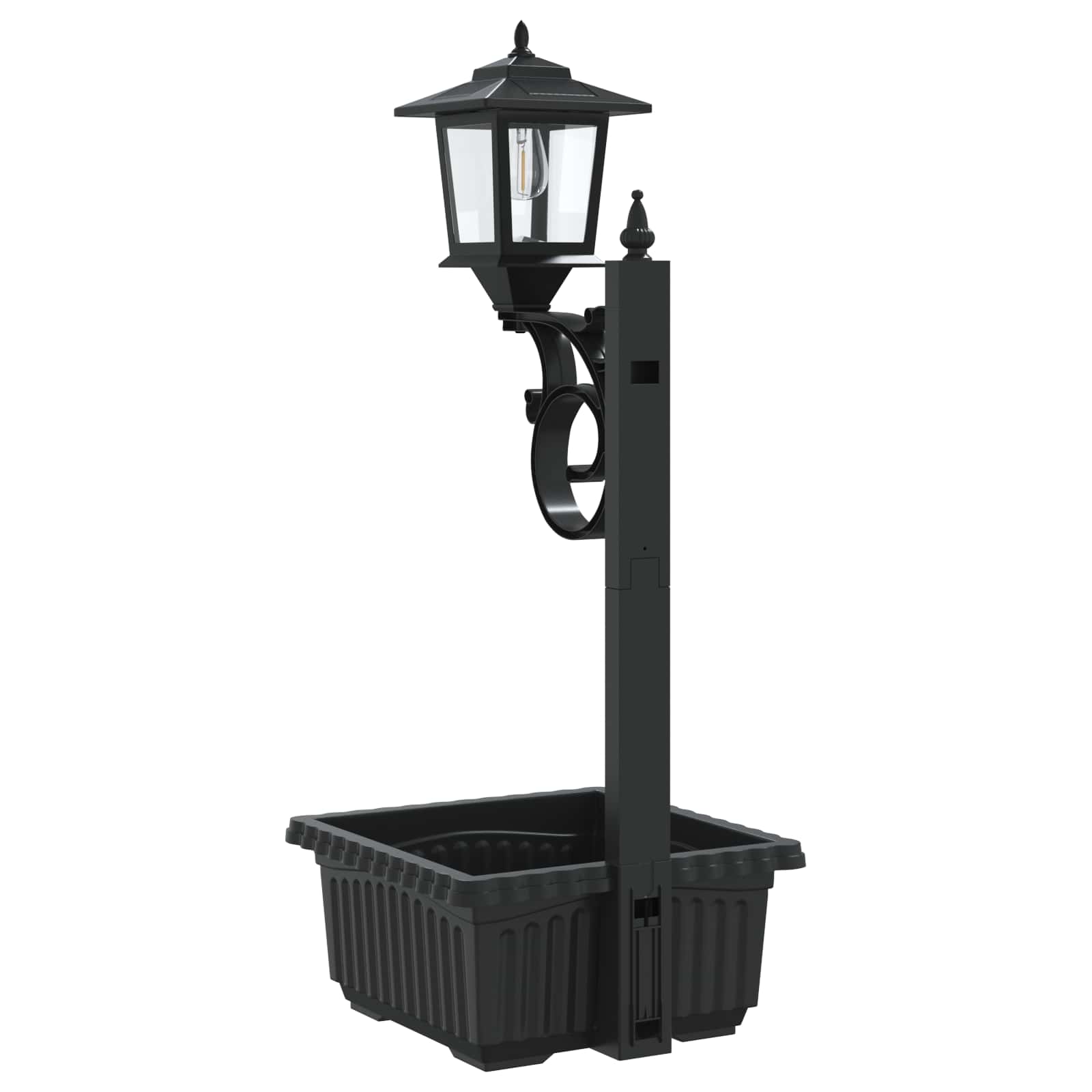 vidaXL Bollard Light with Planter Black 29 x 28 x 74 cm ABS and PP