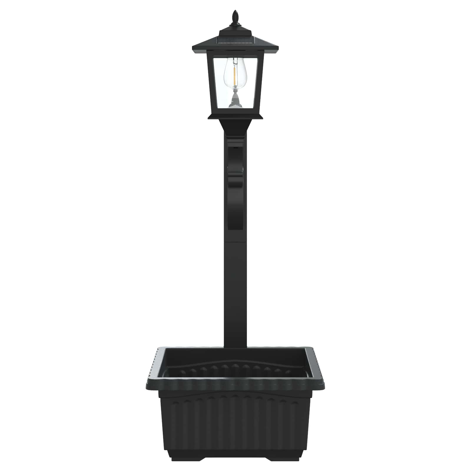 vidaXL Bollard Light with Planter Black 29 x 28 x 74 cm ABS and PP