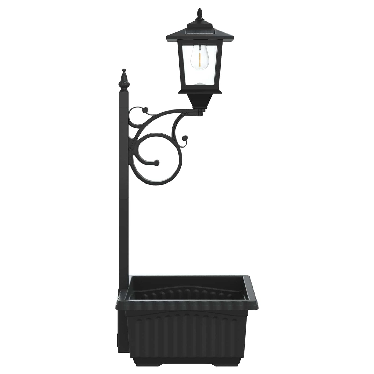 vidaXL Bollard Light with Planter Black 29 x 28 x 74 cm ABS and PP