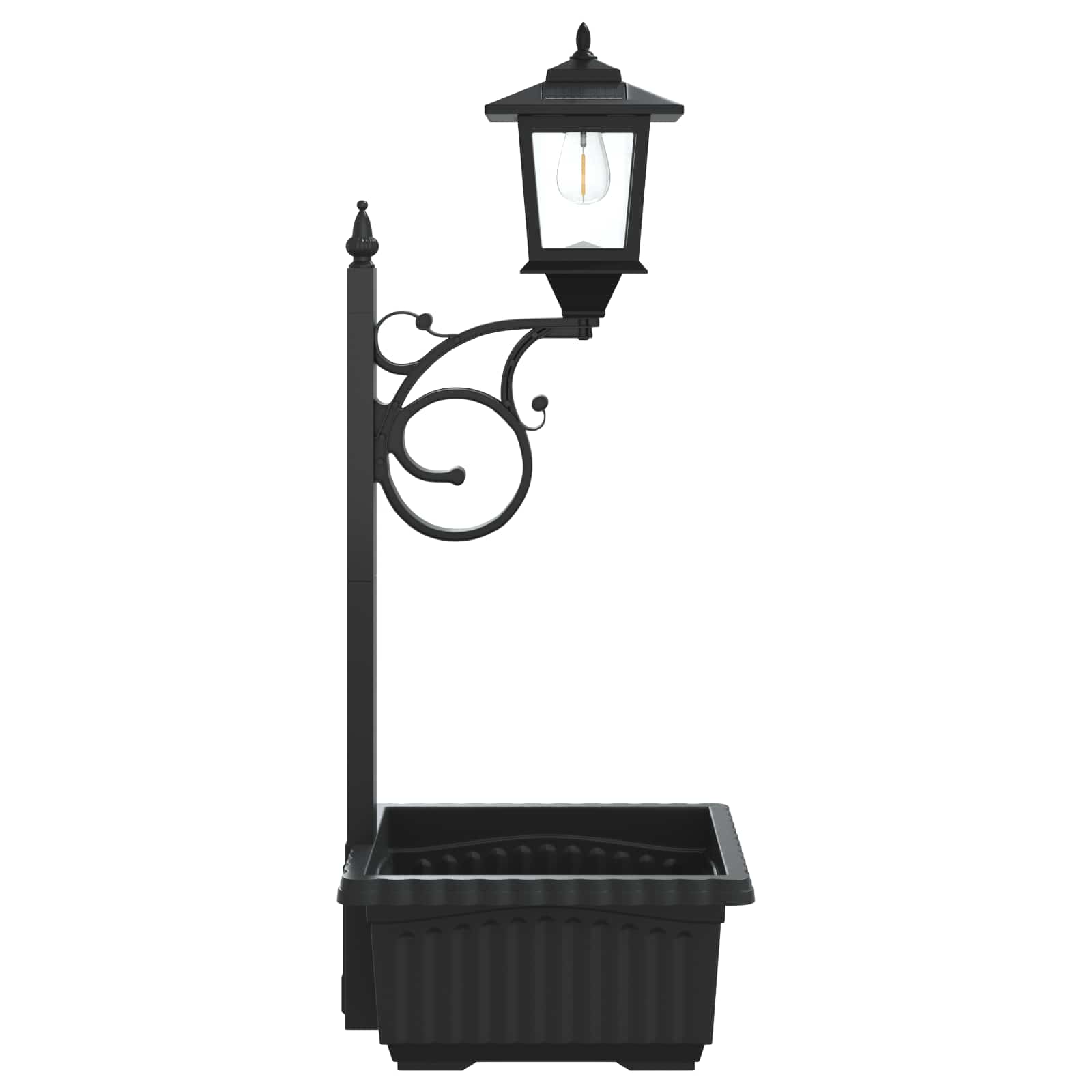vidaXL Bollard Light with Planter Black 29 x 28 x 74 cm ABS and PP