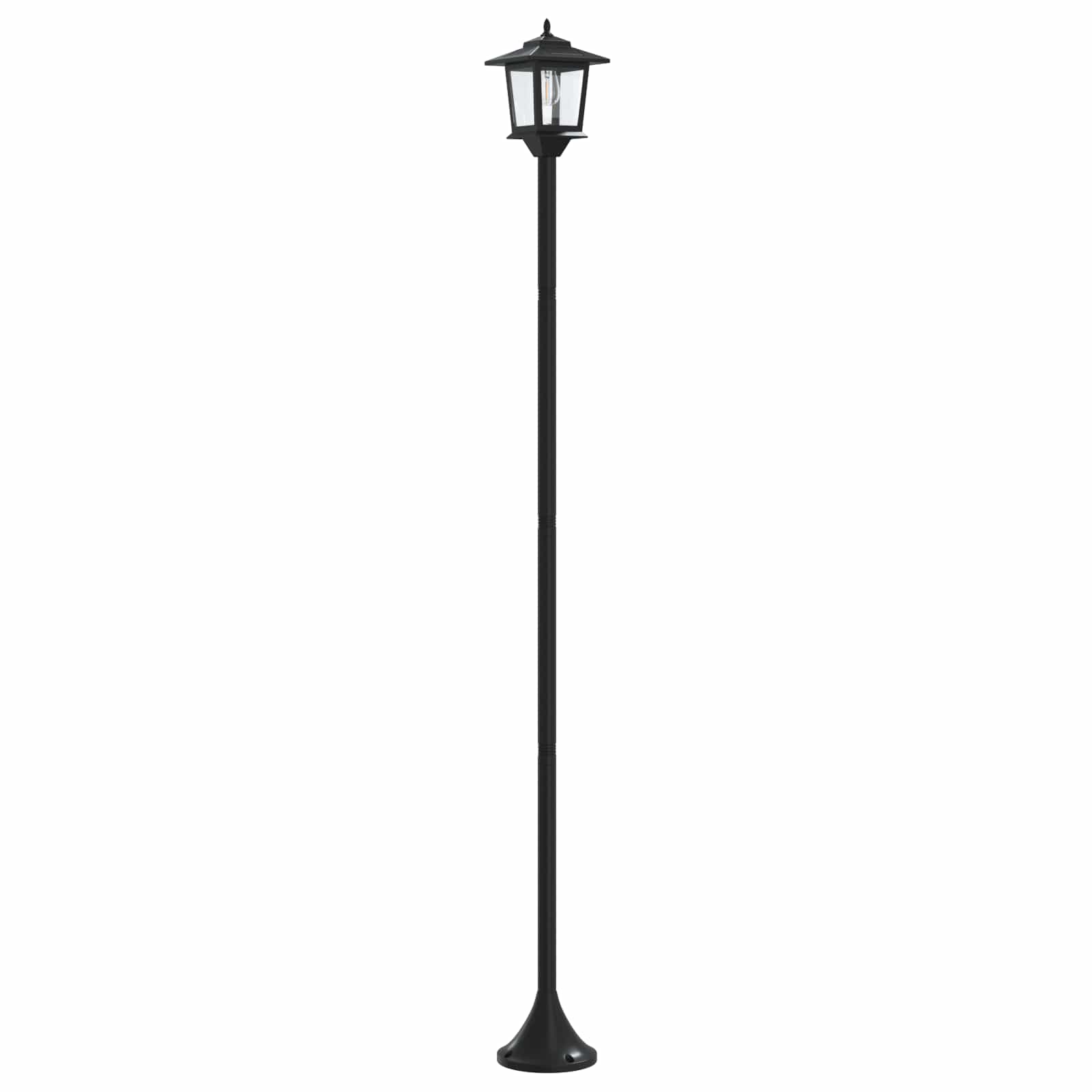 vidaXL Lamp Post Set with LED Bulb 2 pcs Black 16 x 16 x 156 cm