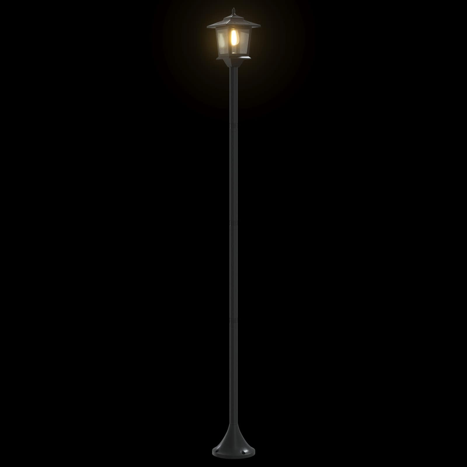 vidaXL Lamp Post Set with LED Bulb 2 pcs Black 16 x 16 x 156 cm