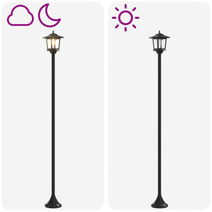 vidaXL Lamp Post Set with LED Bulb 2 pcs Black 16 x 16 x 156 cm